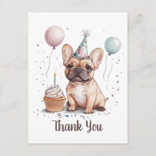 Thank You Birthday French Bulldog Postcard