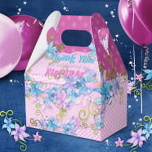 Thank You Birthday Party Floral Pink Polka Dots