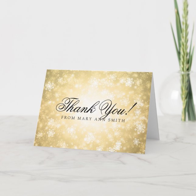 Thank you Birthday Party Gold Winter Wonderland (Front)