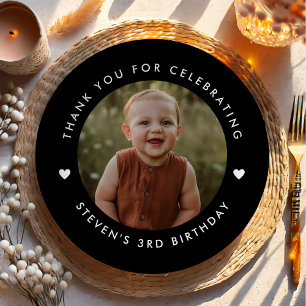 Thank you Birthday Photo Paper Plate