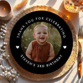Thank you Birthday Photo  Paper Plate