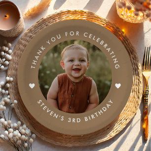 Thank you Birthday Photo  Paper Plate