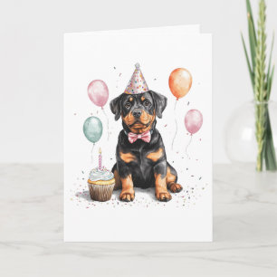Thank You Birthday Rottweiler Dog Card