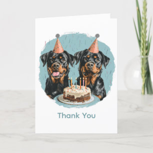 Thank You Birthday Rottweiler Dogs Card
