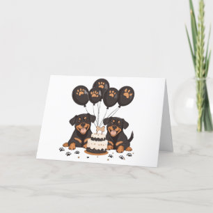 Thank You Birthday Rottweiler Dogs Card