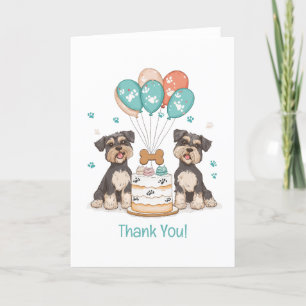 Thank You Birthday Schnauzer Dogs Card