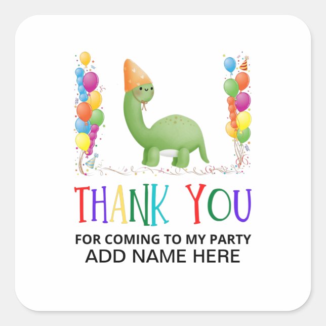 Thank You Birthday   Square Sticker (Front)