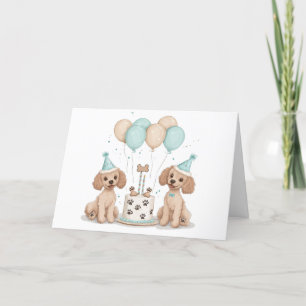 Thank You Birthday Standard Poodle Dogs Card