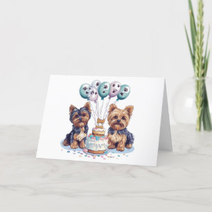Thank You Birthday Yorkie Dog Card