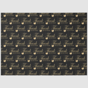 Thank You - Black and Gold Script  Tissue Paper