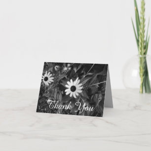 Thank You Black and White Flowers Card
