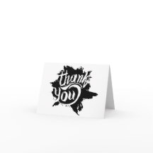 Thank You Black And White Paint Splatter