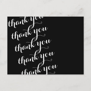 'thank you' black and white postcard