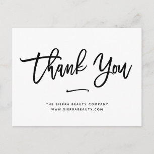 Thank You Black and White Retail Small Business Postcard