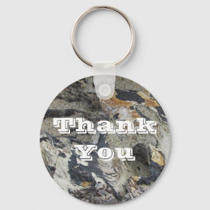Thank You Black Brown Driftwood Pattern Thanks Key Ring