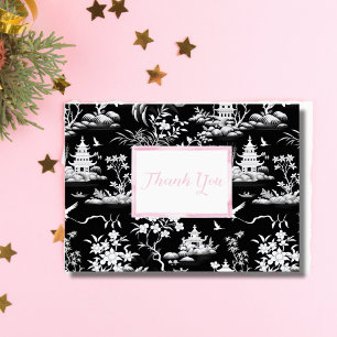 Thank You Black Chinoiserie Folded Card