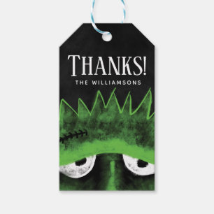 Thank You   Black & Green Frankenstein Halloween Gift Tags