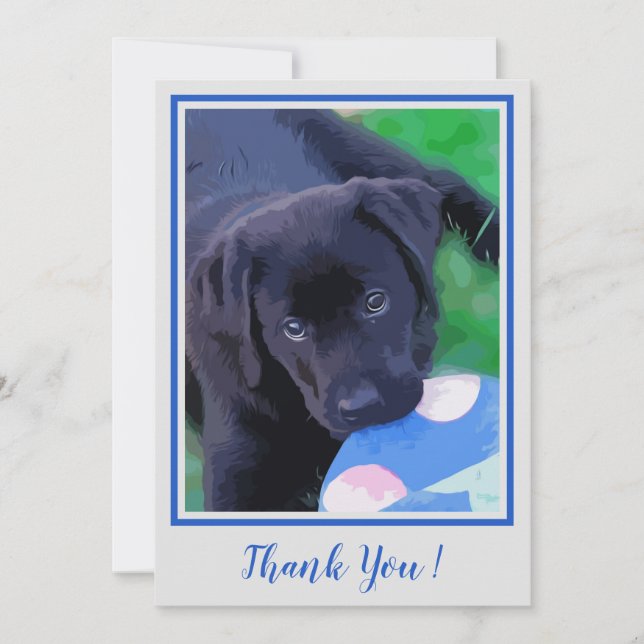 Thank You Black Lab Cute Puppy Labrador Dog (Front)