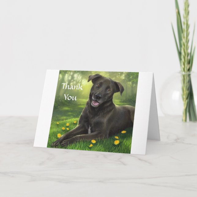 Thank You Black Labrador Retriever  Greeting Card (Front)