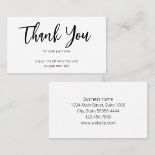 Thank You Black White Business Your Next Visit Discount Card