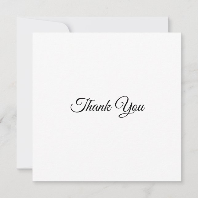 Thank you, black white elegant classic card (Front)