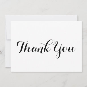 Thank You black white script stylish chic card