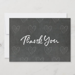 Thank You Blackboard Design with Hearts Card