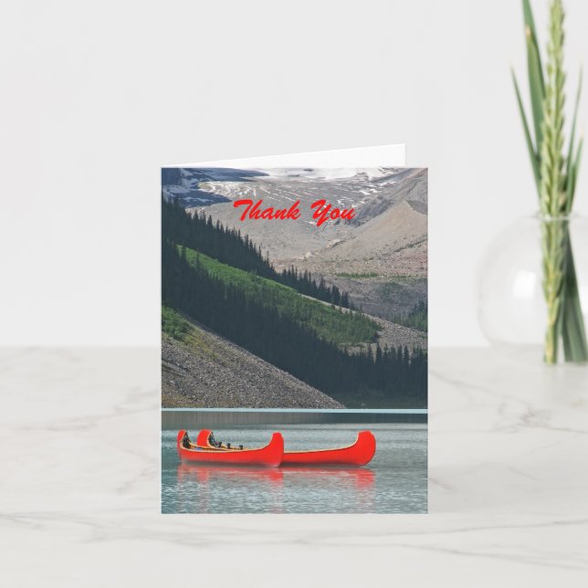 Thank You, Blank Inside, Canoes & Mountains Thank You Card (Front)