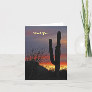 Thank You, Blank Inside, Saguaro Cactus at Sunset You Card
