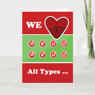 Thank You Blood Donor, We Love All Types Card
