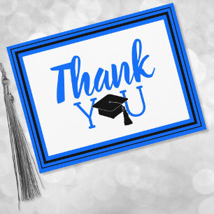 Thank You Blue and Black School Colours Postcard