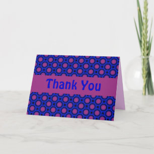 Thank You blue and purple dots Card