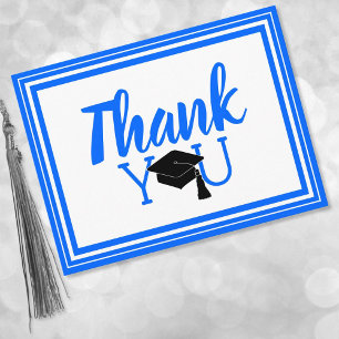 Thank You Blue and White School Colours Postcard