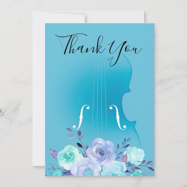thank you blue bouquet violin (Front)