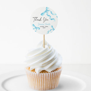 Thank You Blue Bow Sticker