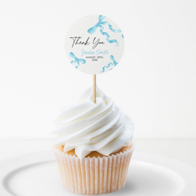 Thank You Blue Bow Sticker (Creator Uploaded)