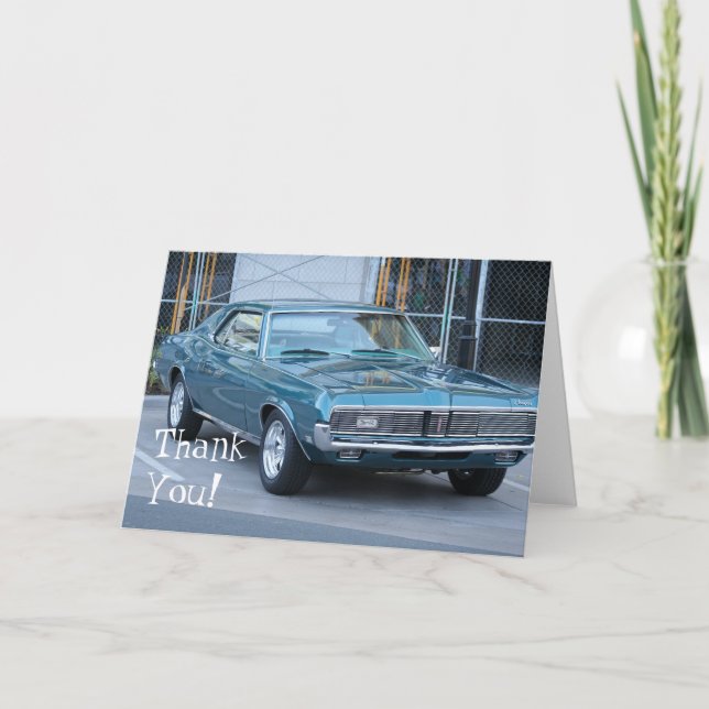 Thank You Blue Cougar Automobile card (Front)
