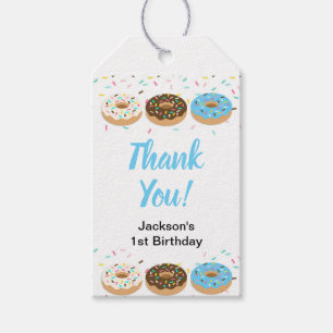 Thank You Blue Doughnut Party Favour Tags