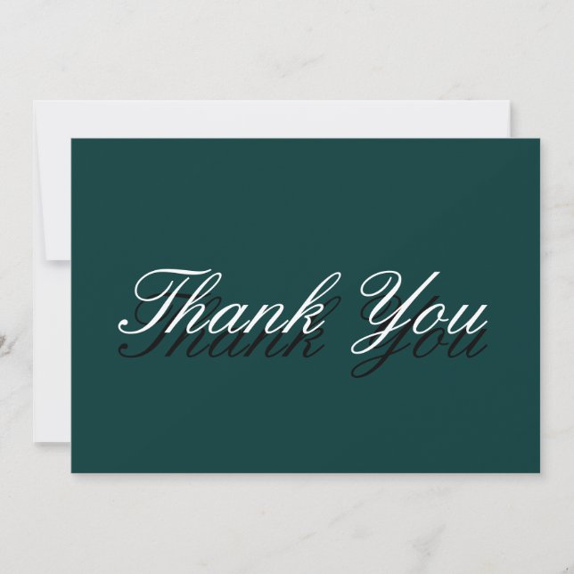 Thank You Blue Green Colour Minimalist Card (Front)