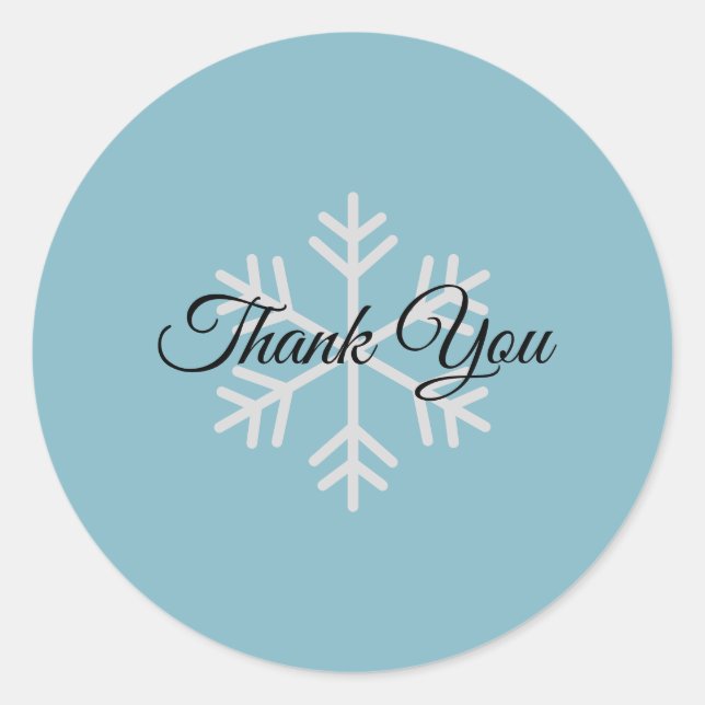 Thank You Blue Pastel Minimalist Professional Classic Round Sticker (Front)