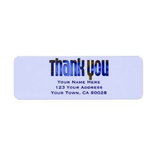 Thank You blue Return Address Label