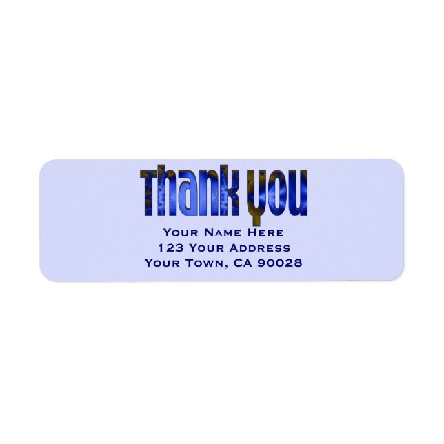 Thank You blue Return Address Label (Front)