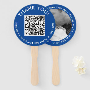 Thank You Blue Website QR Code Photo Fan