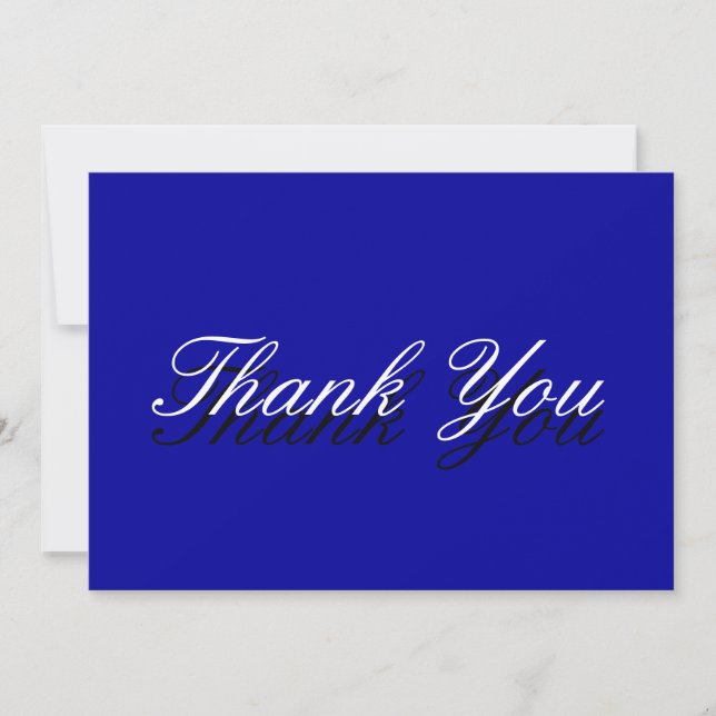 Thank You Blue White Greeting Card (Front)