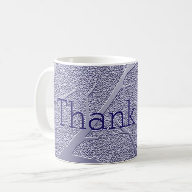 Thank You Blue Winter Tree Branches Appreciation Coffee Mug (Front Left)