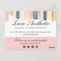 Thank You Blush Pink & Gold Paint Strokes Coupon