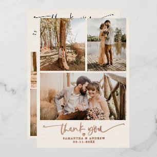 Thank you blush script heart 6 photos wedding