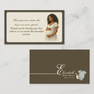 Thank You Boho Baby Shower black Mom to be Enclosure Card