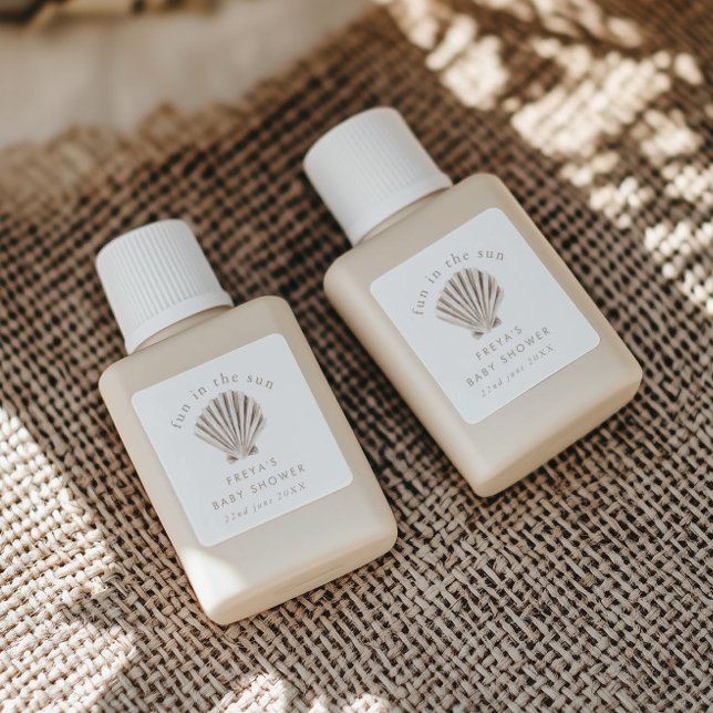 Thank you Boho Beach Shell Baby Shower Square Sticker (Zazzle Thank you Boho Beach Shell Baby Shower Square Sticker)