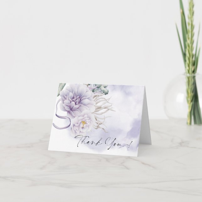 Thank You | BOHO Watercolor Lilac Peony (Front)